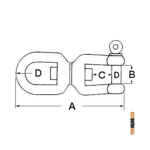 AISI 316 Eye / Shackle Swivel - Image 2